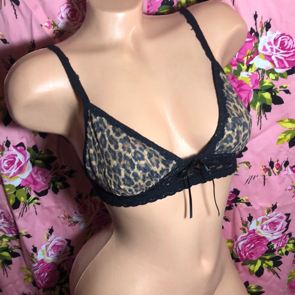 Hanky Panky Other - Hanky panky leopard bra lace 34A bow bralette